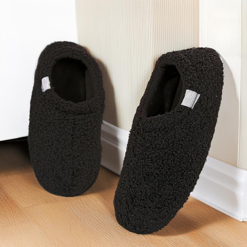 Women's Fuzzy Memory Foam Slippers Warm Cozy Shearling House Slippers for Ladies Supportive Slip on Indoor Home Shoes