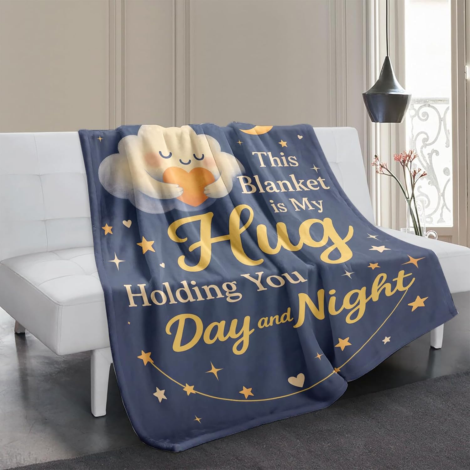 Hug Blanket  - This Blanket is My Hug Day & Night, Get Well Gifts and Thinking of You, Feel  , Long-Distance Support, 50'' x 60'' Throw for Women Men