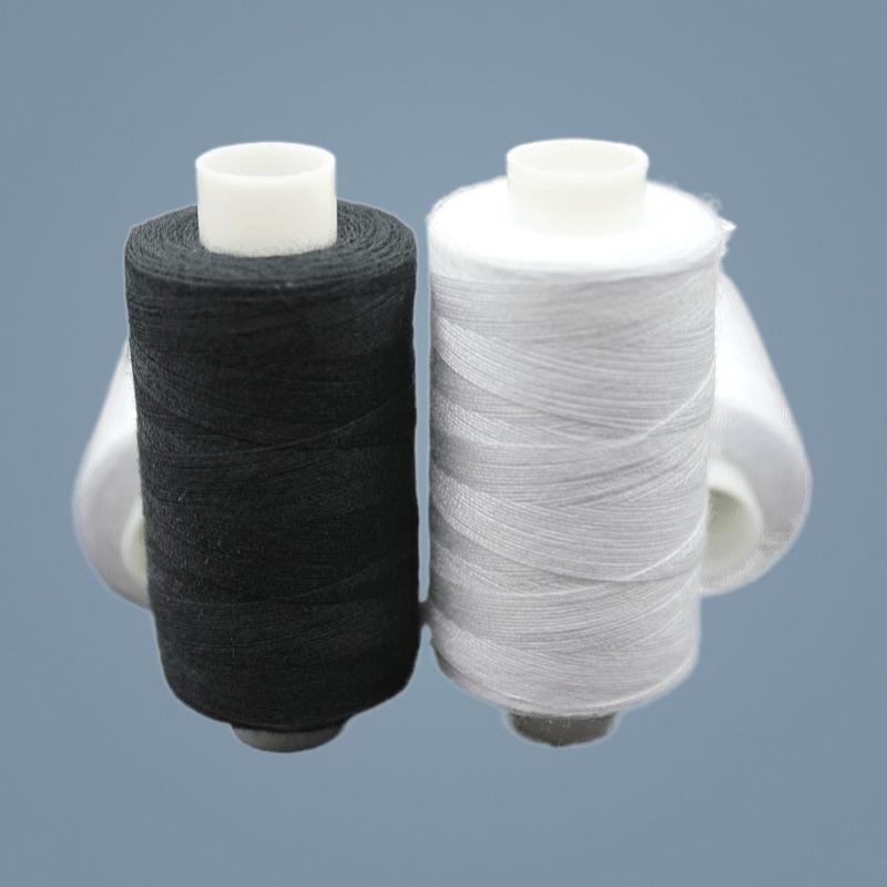 500 Yards Premium Black & White Sewing Thread for Crafting