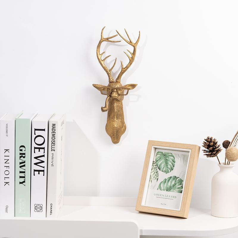 Animal Head Wall Decor, 1 Count Creative Animal Head Wall Mounted Decor, Resin Animal Head Wall Hanging Decor for Home Living Room Bedroom, Wall Hanging Ornament