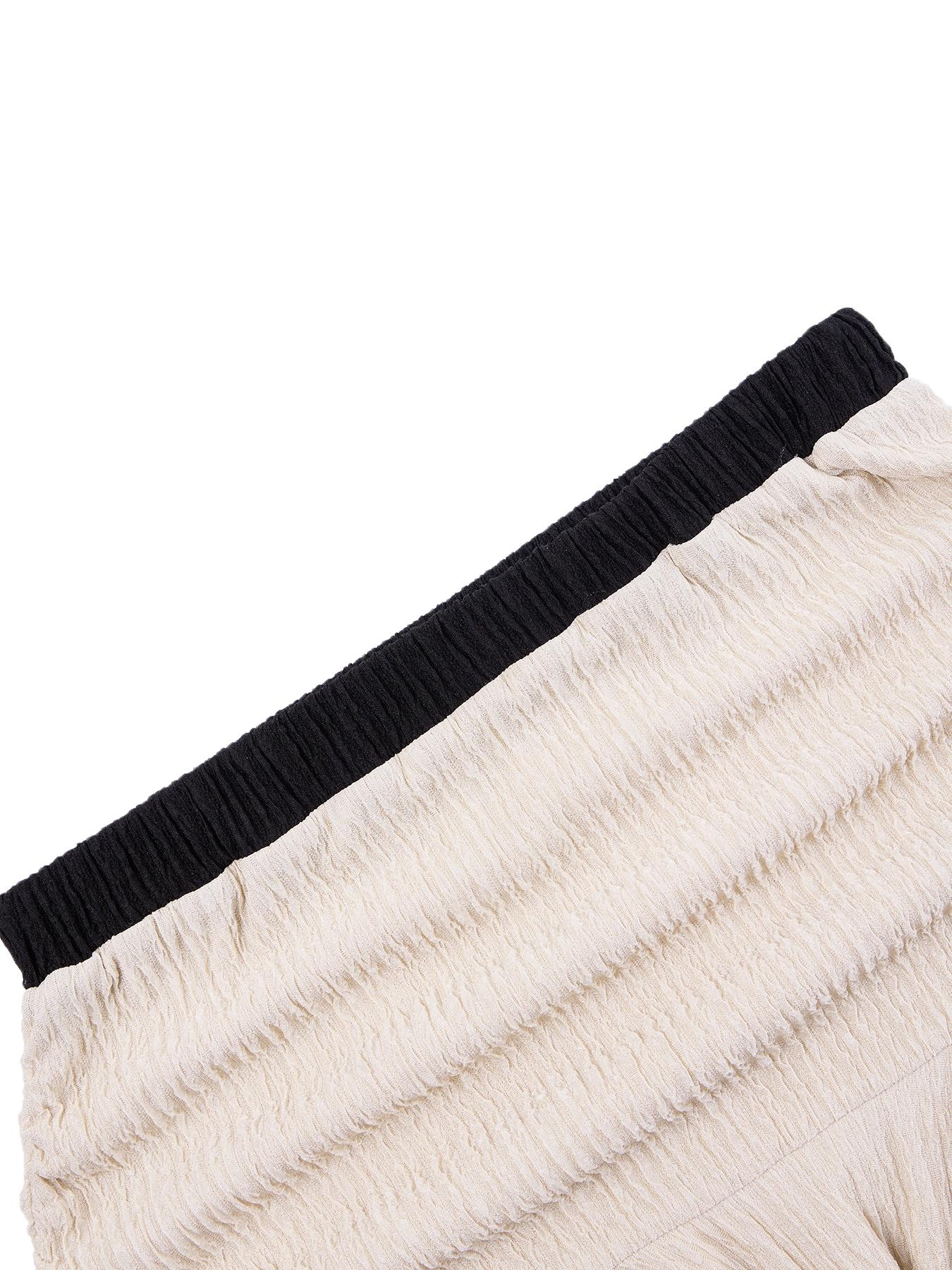 Women's Elegant Patchwork Skirt Set, High Waist Pleated Layered Hem, Long Sleeve Short Top, Fall & Winter Fashion Plus Size