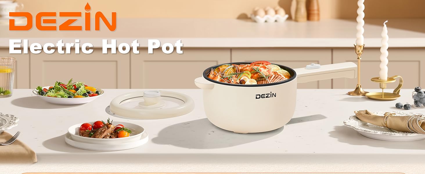 Portable Electric Hot Pot with Power Adjustment Safe Materials Portability