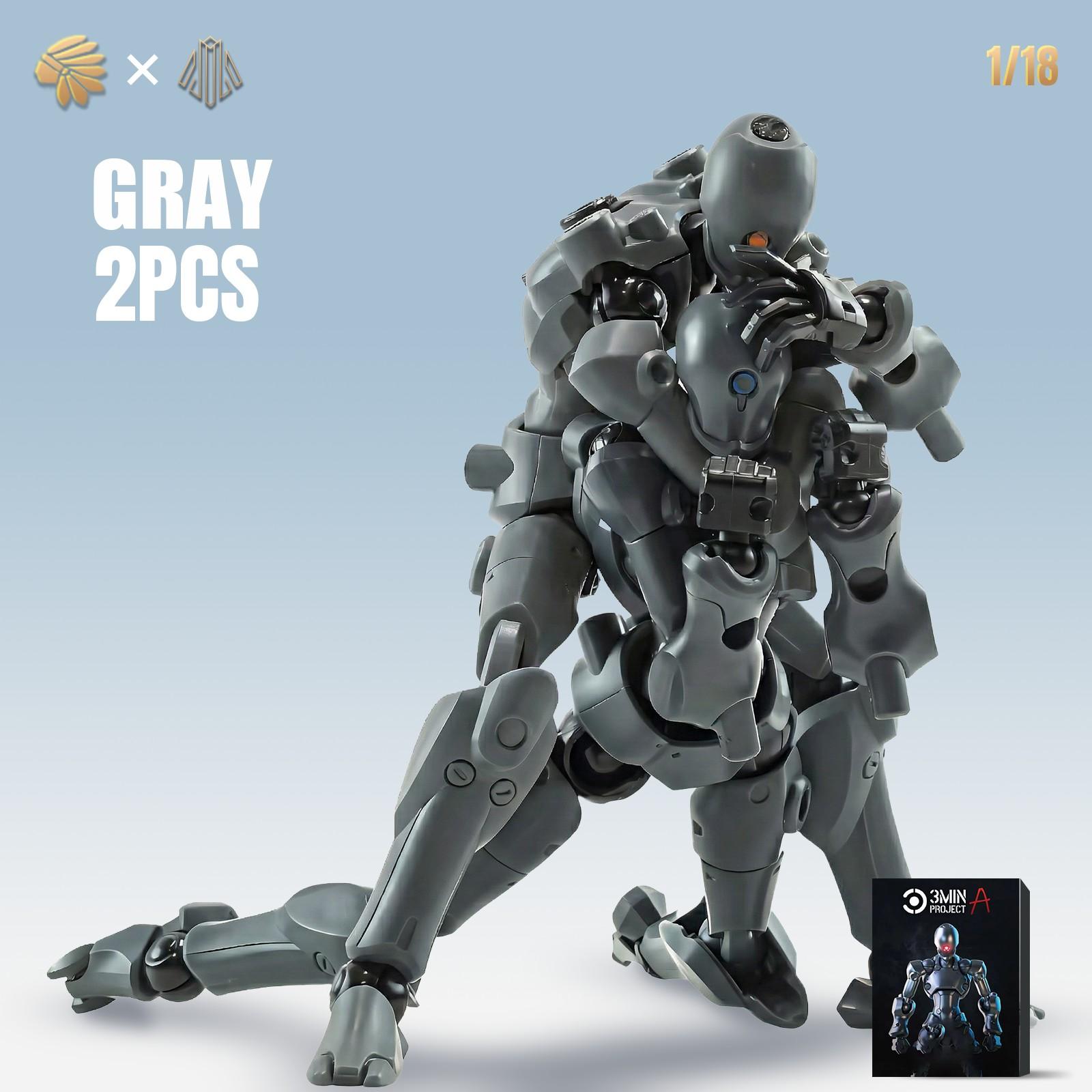 High-End 1/18 Scale Mecha Super Flexible Model Kit, 9.6cm Pocket Robot Assembly, High Precision DIY Mecha, Includes Metal Transparent