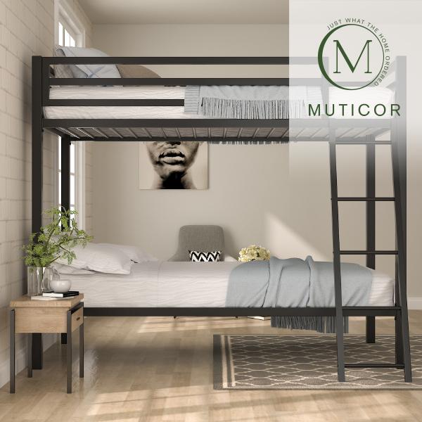 MUTICOR Twin Over Twin Metal Bunk Bed with Ladder & Guardrail, 【Frame Only No Mattress】 Space-Saving, Easy for Climbing & Assemble#TikTokShopBlackFriday #ChristmasGifts