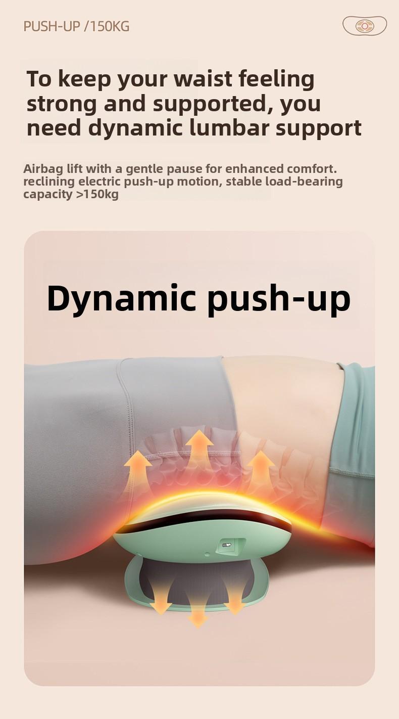Waist massager Intelligent pulse traction lumbar vertebra Waist heating vibration Inflatable relaxation lumbar massager EMS pulse + red light + wormwood hot compress, pulling exercise waist back, multi-frequency vibration