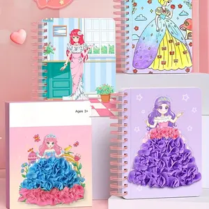1 set, princess sticker book, magic watercolor & poke art & dress up activity DIY fabric art handmade toys, girl handmade set, children's painting kit, Watercolor Workbook