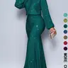 Women's Elegant Mermaid Hem Bodycon Dress, Long Sleeve Christmas Party & Valentine's Day, Sexy Tight-Fitting Evening Gown, Date Night Dresses