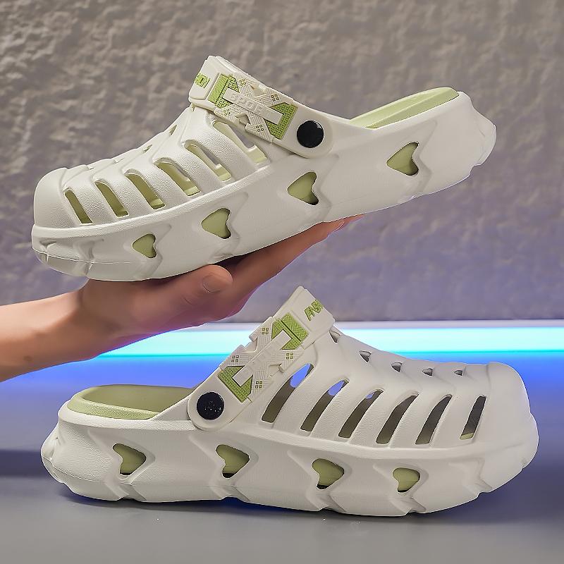 Summer Beach Holey Shoes, Casual Eva Material, Solid Pattern, Less Than Ankle Height, All Seasons, Comfortable and Stylish Footwear