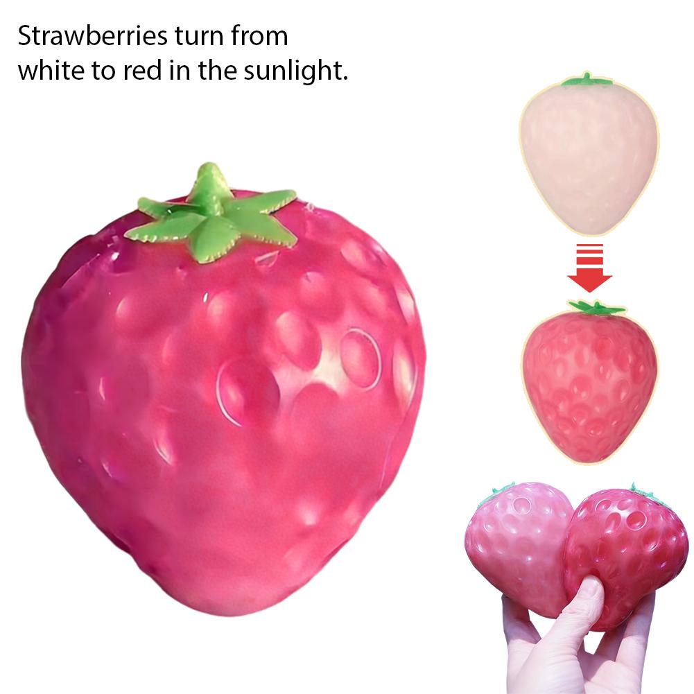 Mango Squishy Slow Rising Crystal Mud Home Decor Party Favors, Strawberry Fruit Squishies Sensory Fidget Toys for Adults & Kids