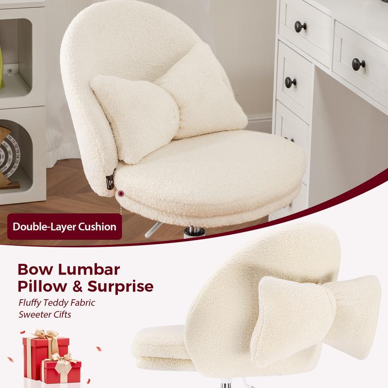 COMHOMA Makeup Vanity Desk with Mirror and Lights, Large Vanity Table with 6 Drawers & 1 Storage Cabinet, 3 Color Modes Adjustable Mirror, Furniture Luxury