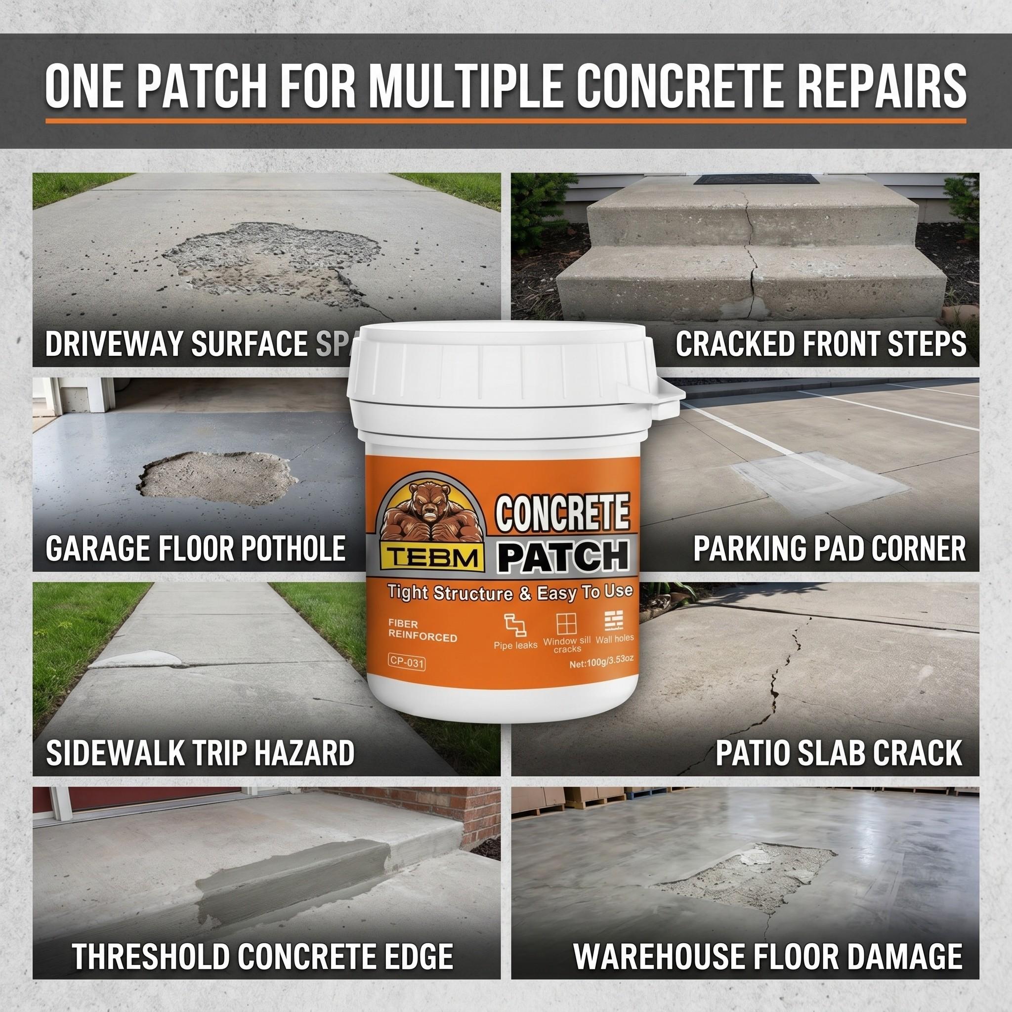Industrial Grade Cement Crack Filler, Non-Shrinking, Smooth Seamless Finish, Weatherproof, Waterproof, Ideal for Foundation Repair, Concrete Restoration
