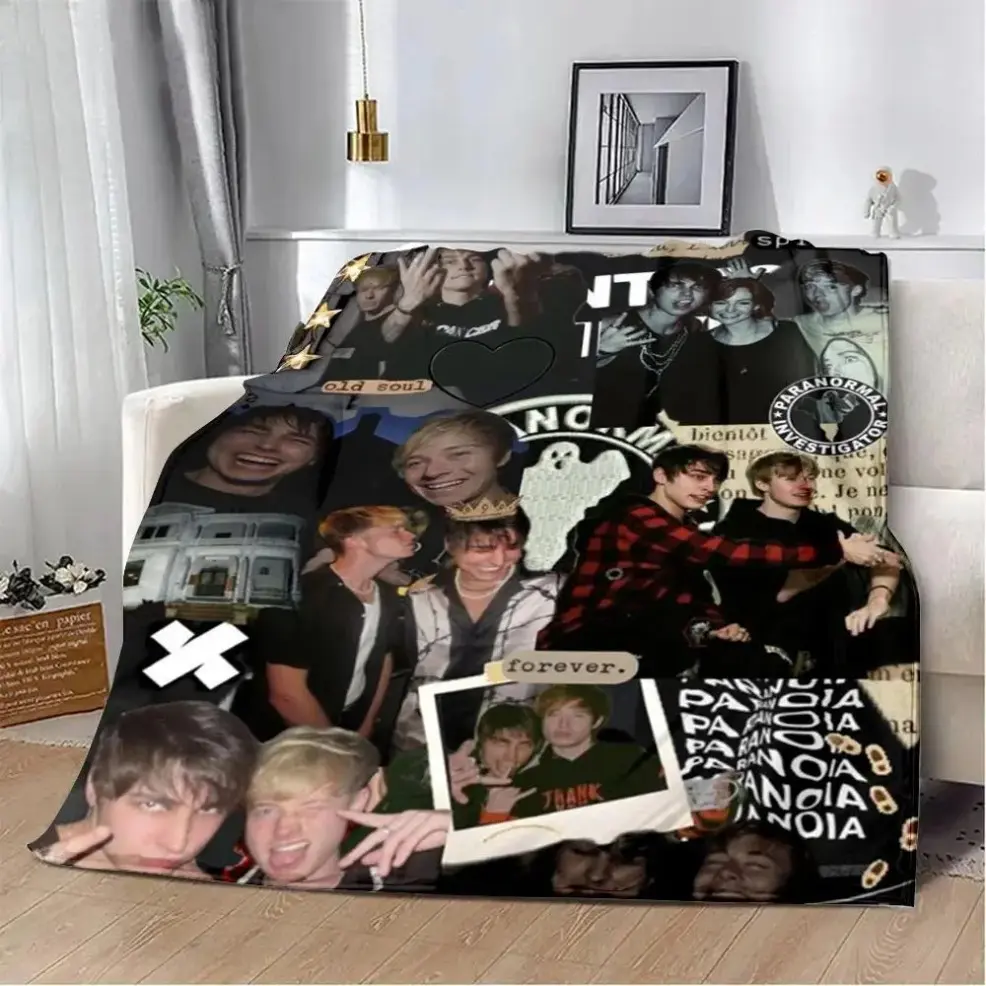 Sam and Colby XPLR Sublimation Print Flannel Throw Blanket, Cozy Warm Soft Adult & Baby Blanket for Home, Travel, Perfect Birthday, Halloween & Christmas Holiday Fan Gift birthday gift Comfort Blanket