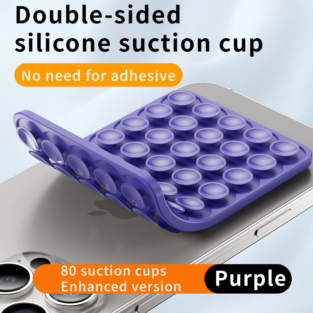 HISTORYOO Silicone Suction Cup Phone Case Mount Sticky Double Sided Phone Grip on Glass Metal Plastic For Phone, For Case, Hands-Free Vacuum Grip Holder for iPhone & Android, Phone Accessory for Selfies and Videos, Removable