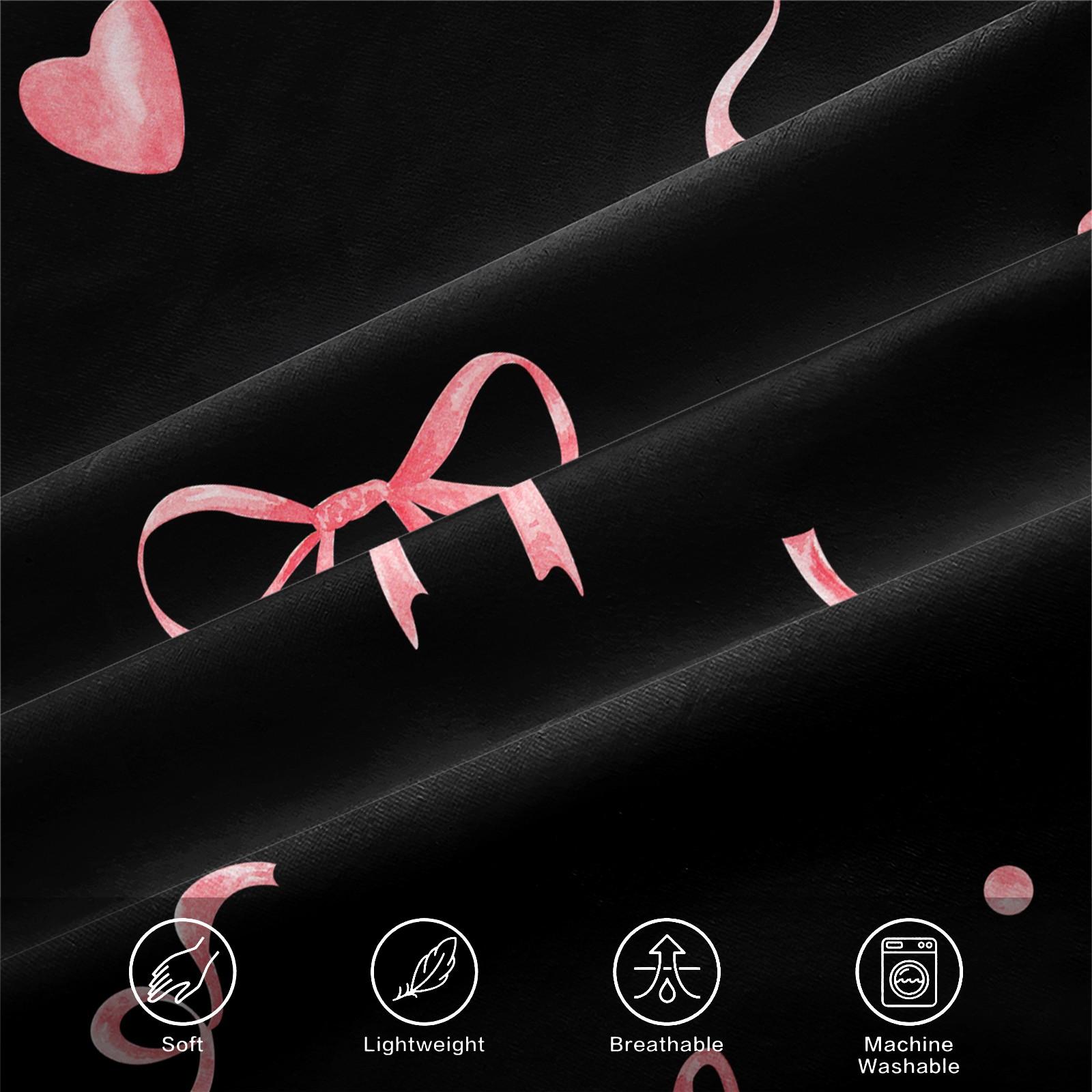 2/3 Pcs Coquette Pink Bow Print Duvet Cover Set, Cute Y2K Aesthetic Bedding Set, Vibrant Digital Print, Soft Microfiber with Zipper Closure, Ideal for Bedroom, Dorm, Girly Room Decor All Year Round - No Filling