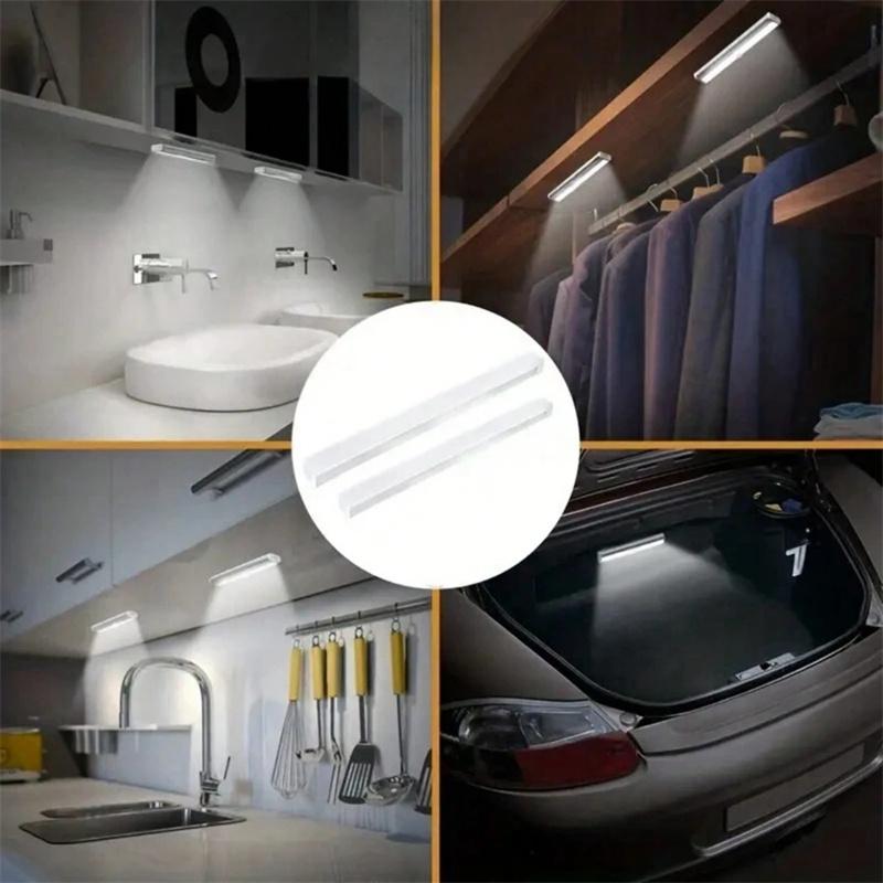 6-Piece LED Motion Sensor Strip Light, USB Rechargeable Adjustable Indoor Lighting, Ideal for Closet, Cabinet, Kitchen, Desk, Nightlight, Hallway, Stairs, Closet Lights