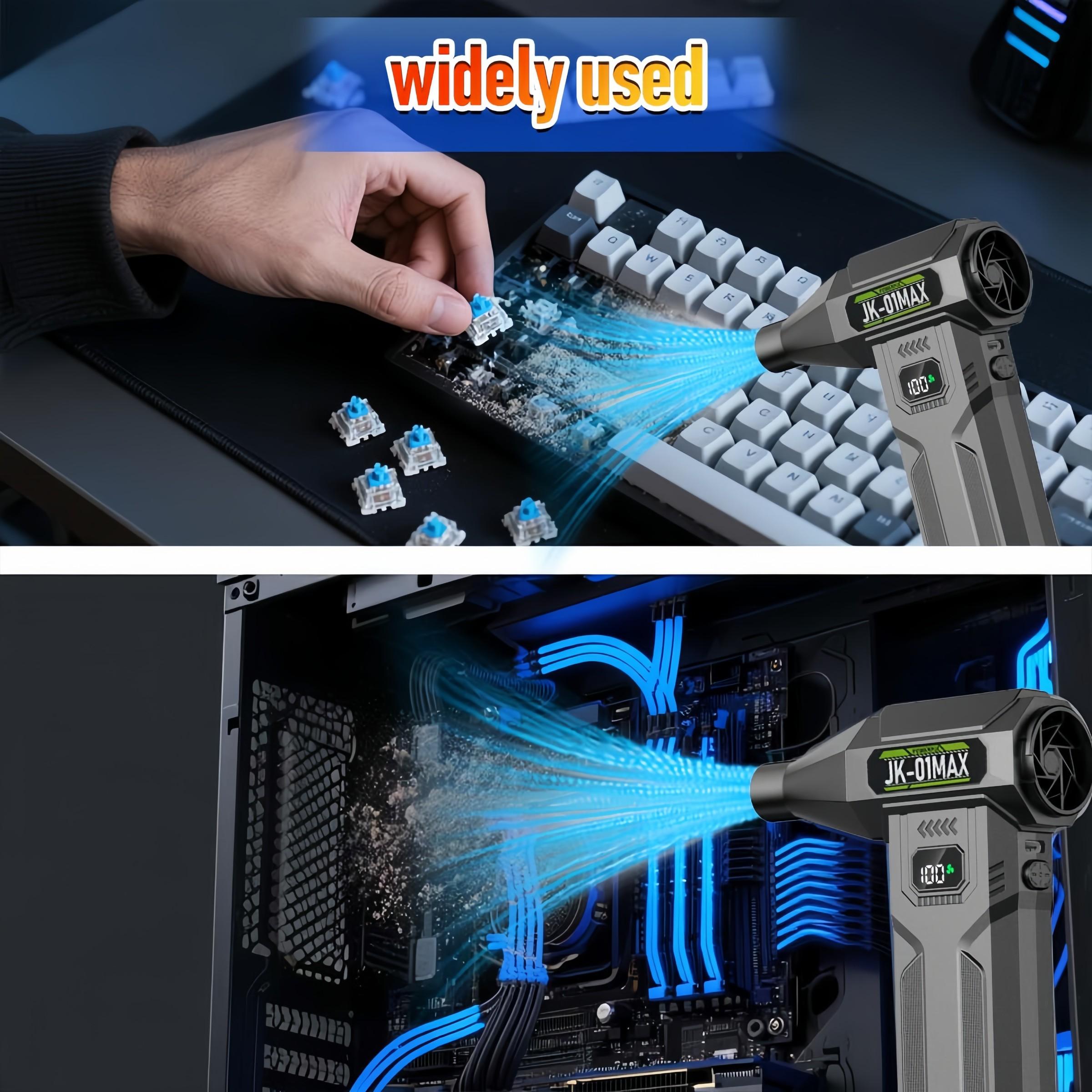 Portable Turbine Jet Blower，9000000RPH High-Power Snow Blower/Snow Remover,6000mAh battery pack，USB-C Fast Charging, 5 wind speed modes. Suitable for Dust Removal (cars/computers), Snow Pile Clearing, and Leaf Blowing.Cleaning tools