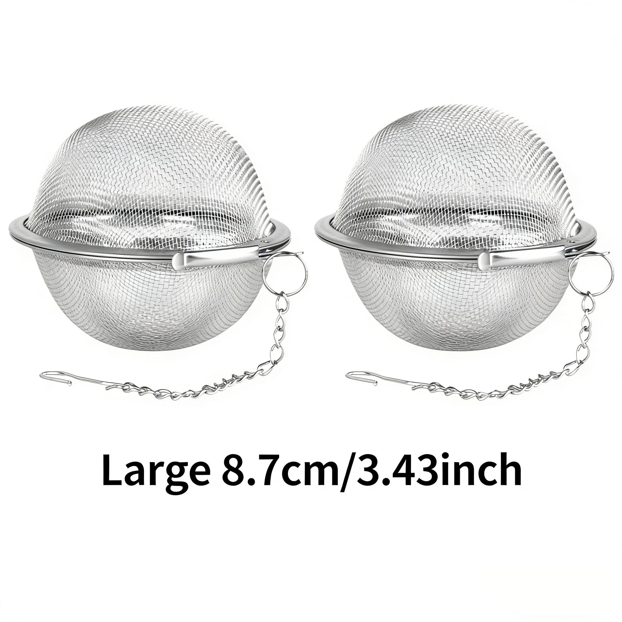 Tea Steeper, 2Pcs Mesh Tea Infuser Premium Tea Filter Tea Interval Diffuser with Extended Chain Hook for Brew Loose Leaf Tea and Spices & Seasonings