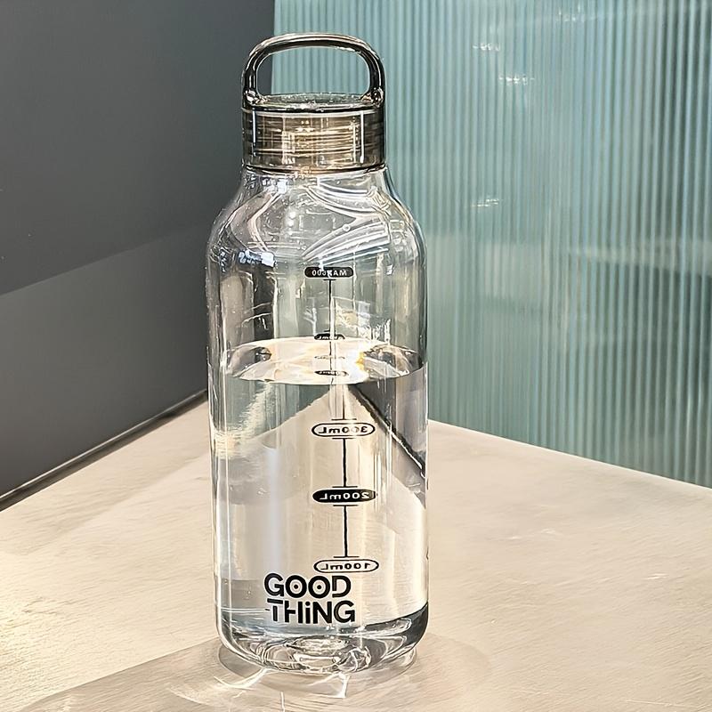 Minimalist Transparent Plastic Water Bottle with measurement marks , Leak-Proof, High-Temperature Resistant, Portable Tumbler for School, Home, Office, Car cup，Travel， Outdoor & hiking, Convenient Carry, Durable and Stylish for Everyday Use