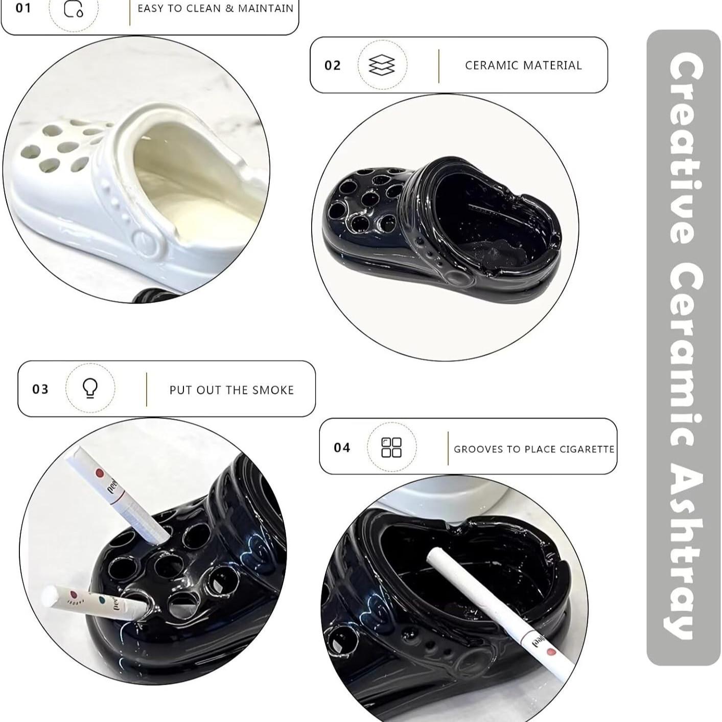 Creative Ceramic Ashtray, Cute Portable Ashtray for Home, Indoor, Outdoor, Patio, Office, Fashion Cigar Ashtray, Unisex Handmade Gift