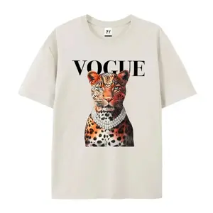Fashionable leopard print T-shirt Casual women's clothing Streetwear