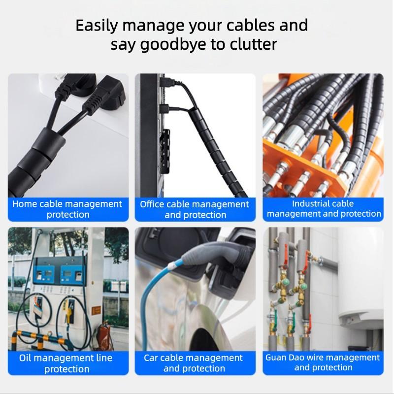 Spiral Cable Protector, 1 Count Flexible Cable Management Organizer, Computer Cable Protector, Cable Management Tool for Home Office