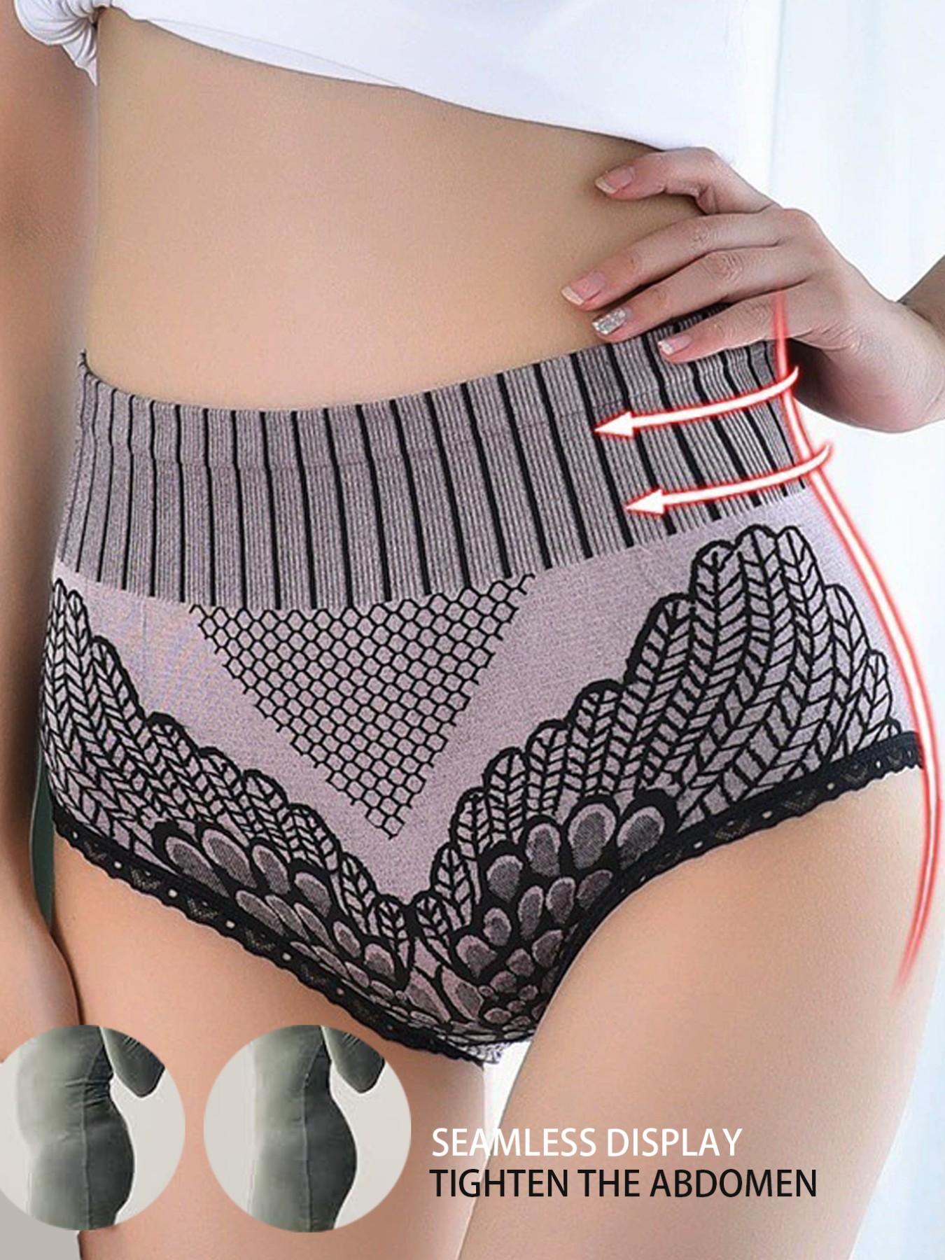 7Pcs Seamless Lace Briefs Women's Panties Set Multicolor Flat Belly Sheathing Panty Soft Skin Friendly Comfortable Briefs Female Underwear