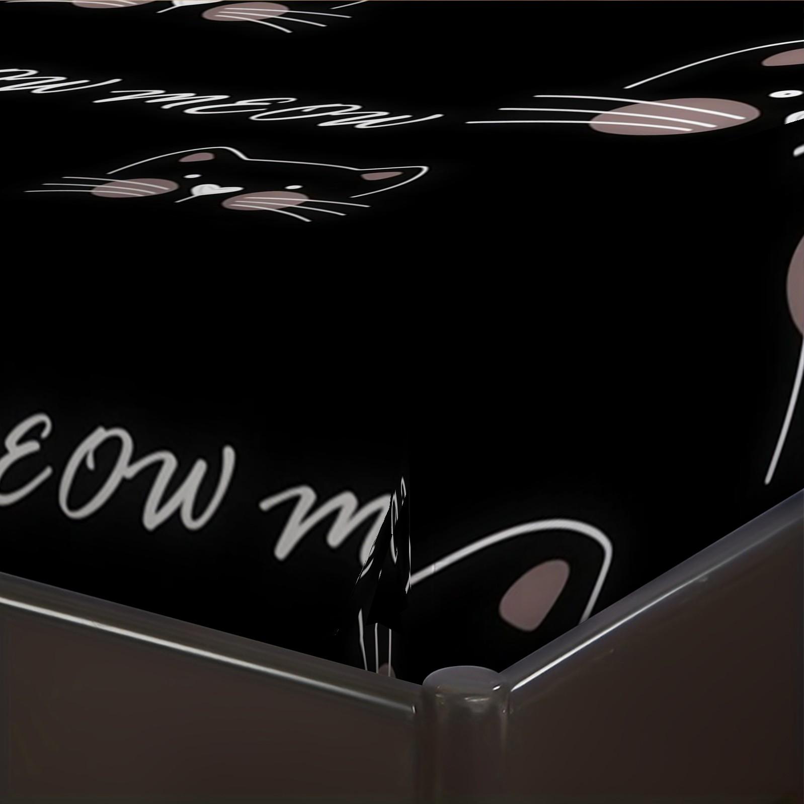 3 Piece Cute Cartoon Cat Fitted Sheet Set, 1 Fitted Sheet + 2 Pillowcases, Soft Skin-Friendly Kawaii Cat Meow Print Bedding, Ideal Gift for Cat Lovers Women Girls Teens Kids