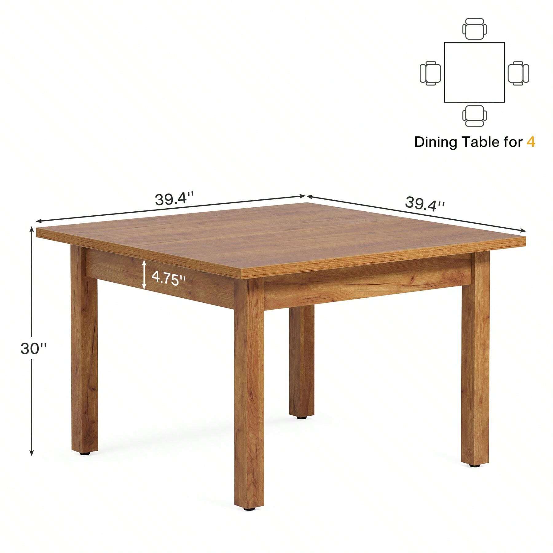 39.4-Inch Square Conference Table 4, Small Wooden Meeting Room Table With Solid Wood Legs And Thicken Tabletop Conference Room Seminar Room Boardroom, Black