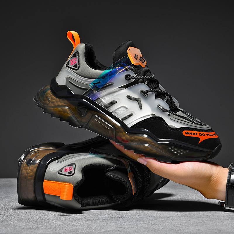 Men's Popcorn Sole Shoes, Lightweight Shock Absorption, All-Season Sport Casual Sneakers, Comfortable and Versatile Footwear