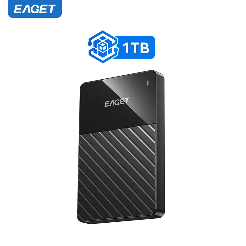 EAGET Portable External Hard Drive, External Data Storage, External Storage Devices, 320GB/500GB/1TB, Black, USB 3.0 5Gbps, Smart Auto Hibernate, Plug and Play, For Office Workers Content Creators Gamers, Laptop Desktop PC Smart TV Phone