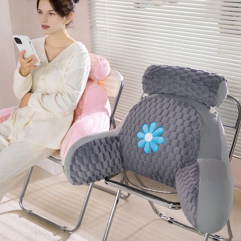 Extra Large Reading Pillow with Detachable Neck Roll, Plush Bed Rest Pillow for Adults, Perfect for TV Gaming Relaxing at Home