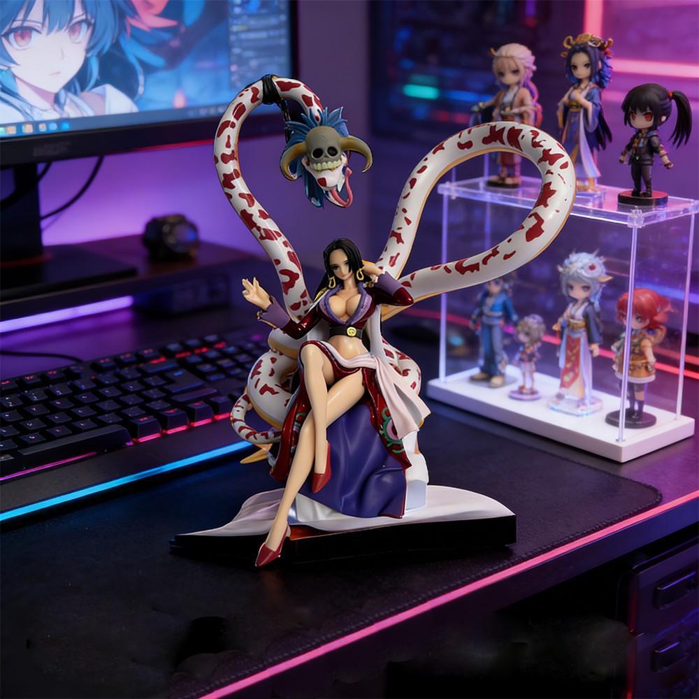 One Piece Boa Hancock Figure! Empress with Snake Form & Gaming Setup Vibe，Unboxing Boa Hancock Statue! Must-Have Collectible for One Piece Fans，Perfect Desk Decor for Anime Lovers, Anime Design, Anime Figures