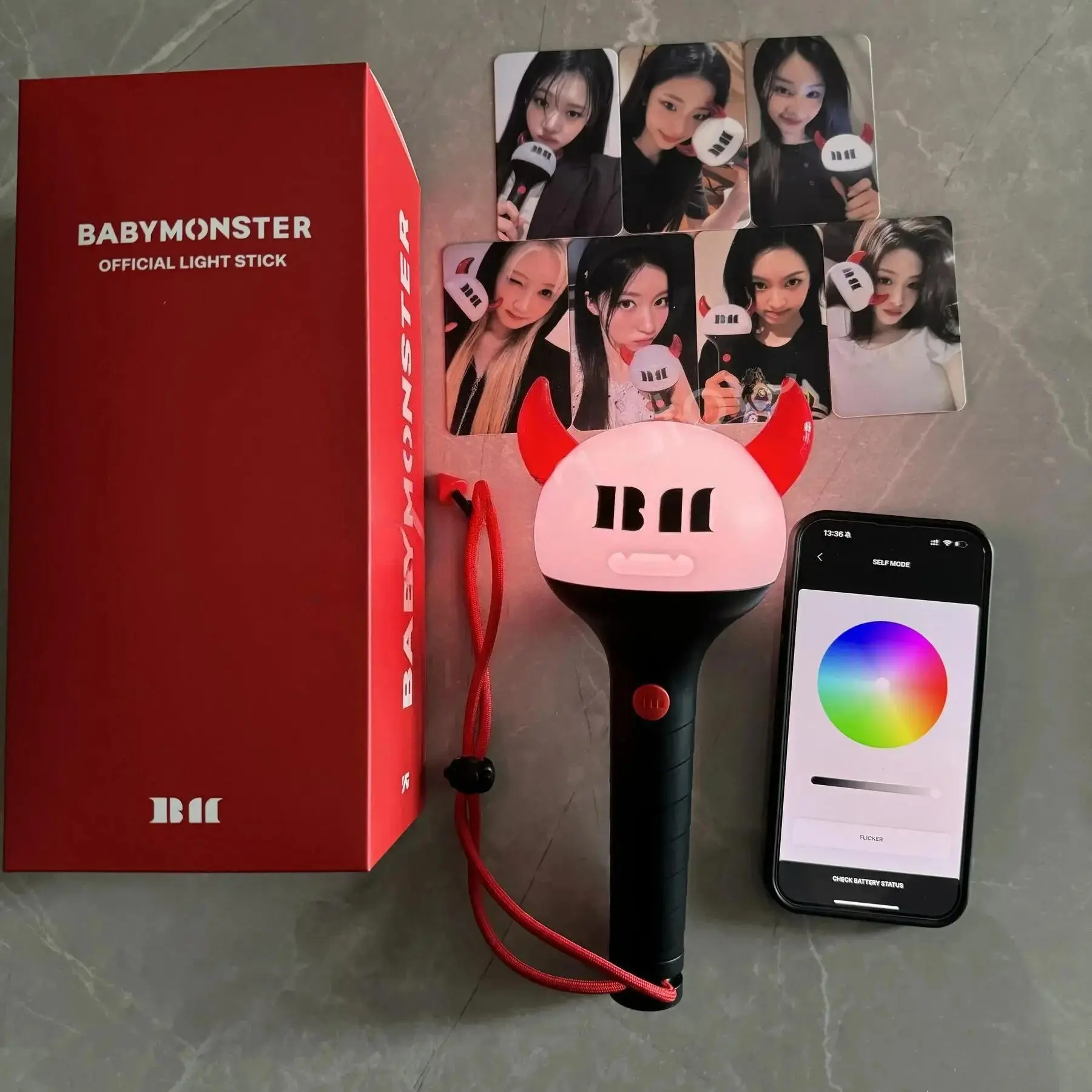 Kpop BABYMONSTER Official Lightstick with Bluetooth BAEMON Concert Hand Lamp Flash Light for Fans RORA ASA RUKA Fluorescent