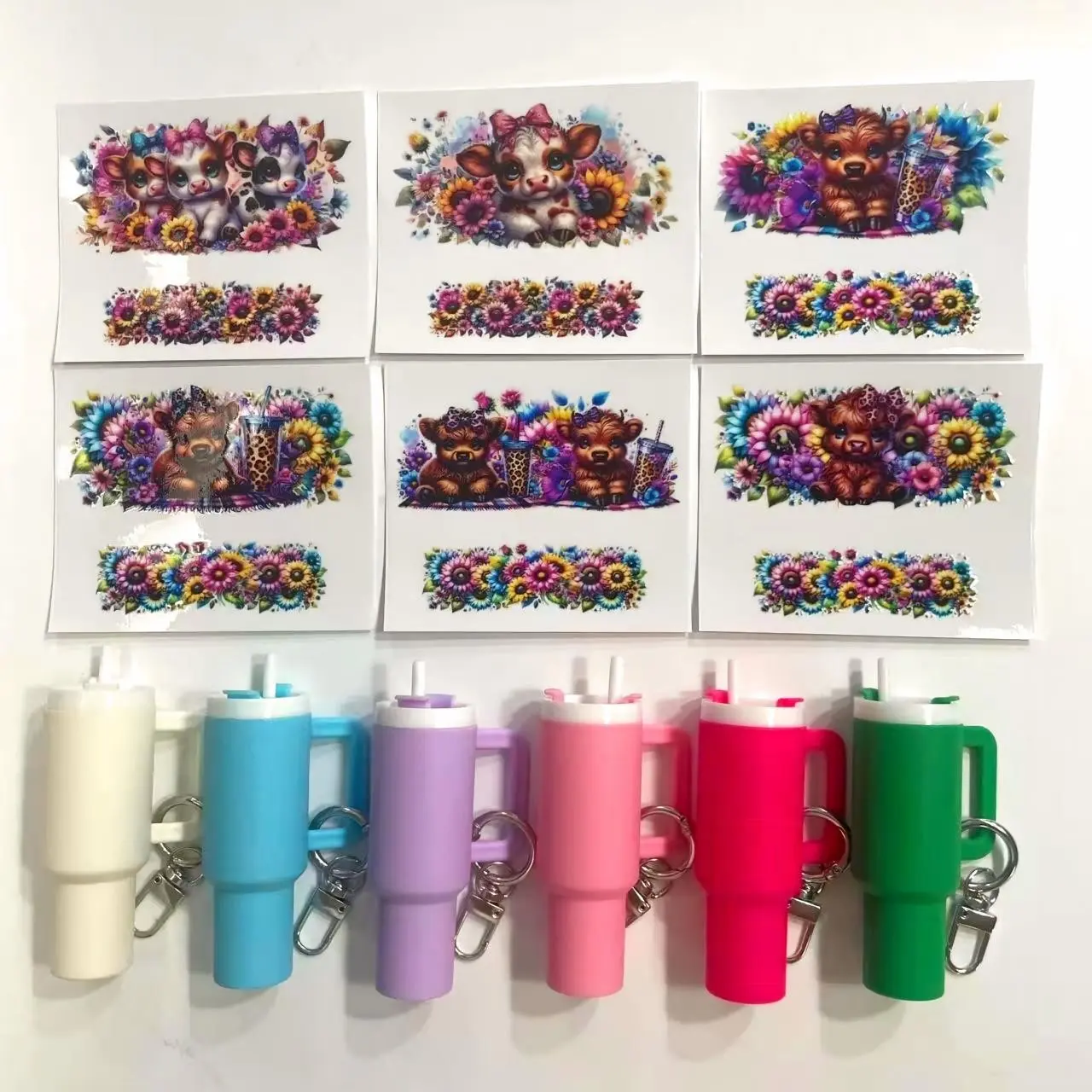 12 in 1 DIY Craft Kit, Includes 6 Mini Keychains & 6 UV DTF Stickers, Perfect Gift for Father's Day, Mother's Day, Christmas