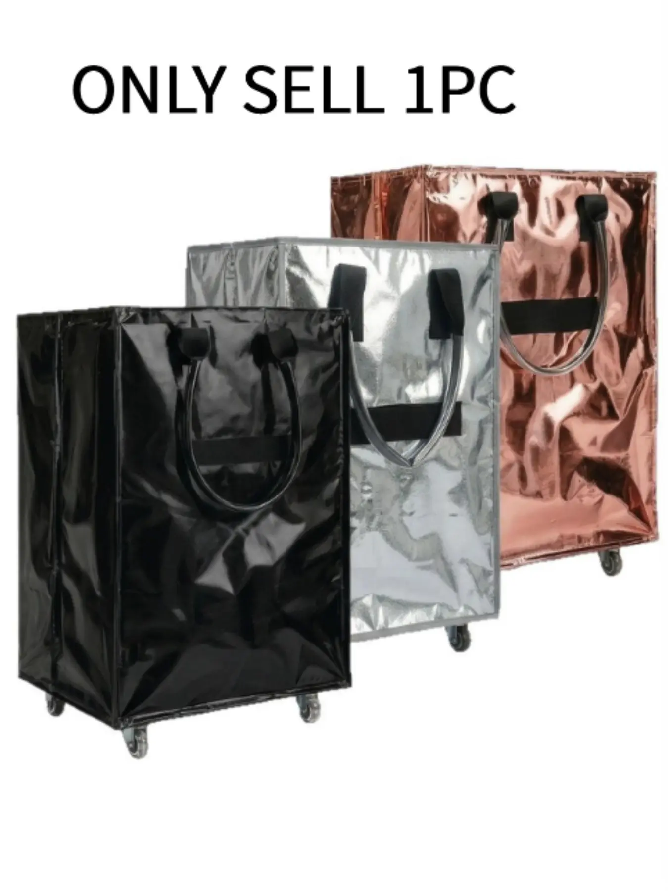 Large Rolling Tote Bag with Tonal Straps