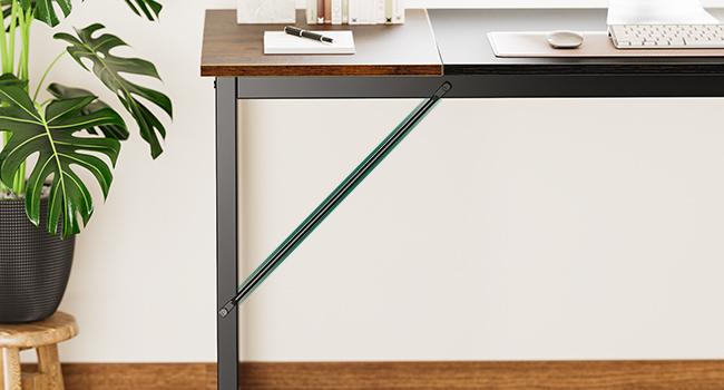 Huuger Computer Desk, Office Desk, Gaming Desk with Storage, Writing Desk Work Desk for Home Office, Study, Modern Simple Desk, Large Legroom, Metal Frame