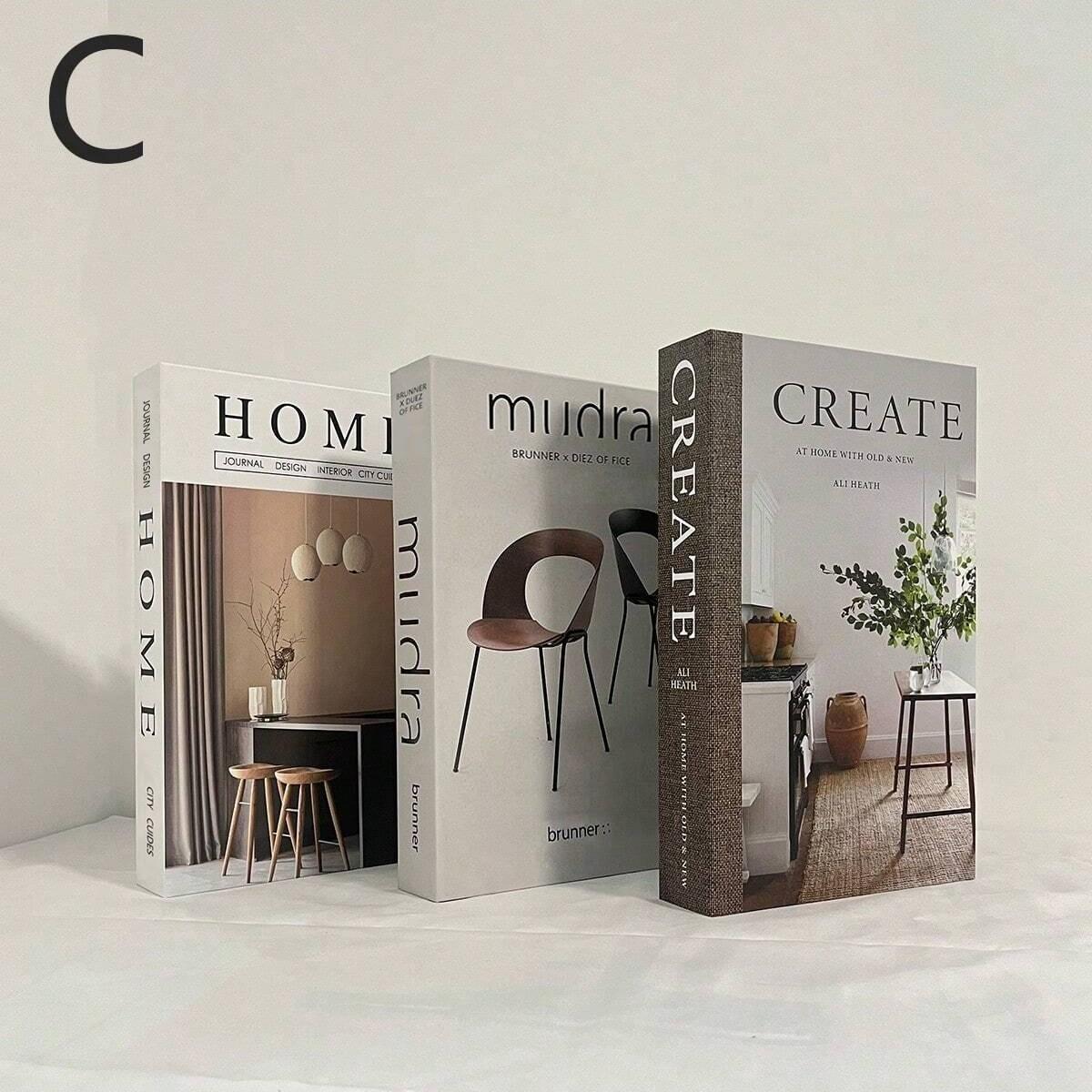 Modern Foldable Fake Book Set, Minimalist Home Office Decor, Fashionable Desk Ornament, Easy Assembly Required, Stylish Solution