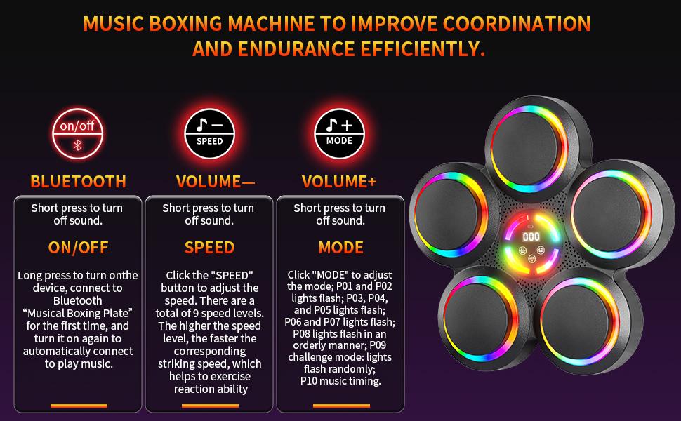 Smart Musical Boxing Machine with Boxing Gloves - 2026 Upgraded Music Box Machine for Kids & Adults, Wall Mounted Bluetooth Rhythm Punching Trainer, Home Fitness Gift
