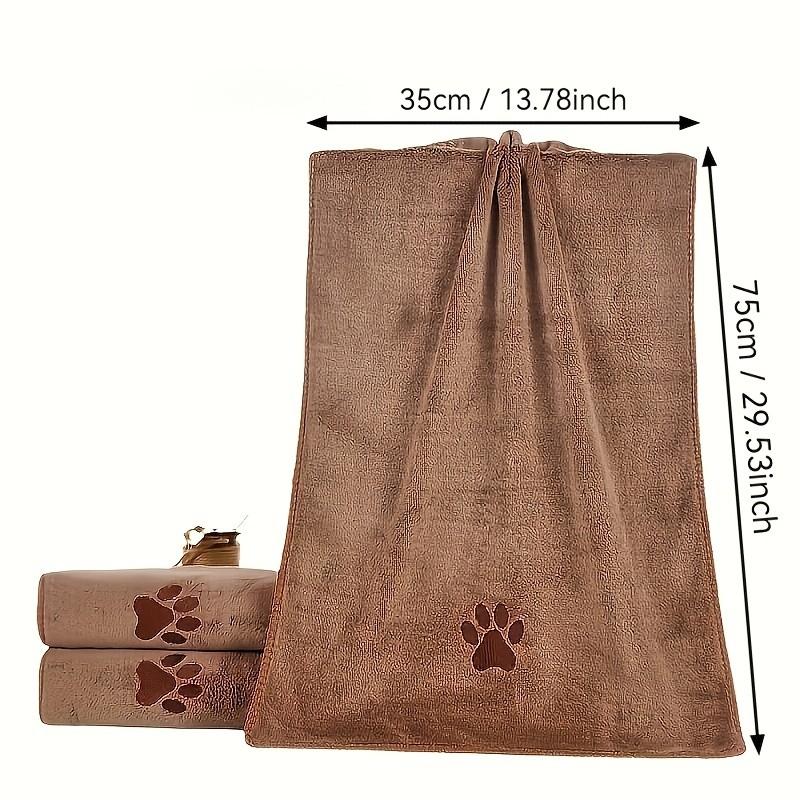 2-Pack Quick-Dry Microfiber Pet Towels for Dogs, Absorbent, Non-Shedding, Soft, Fast-Drying, Paw Print Design, Blue