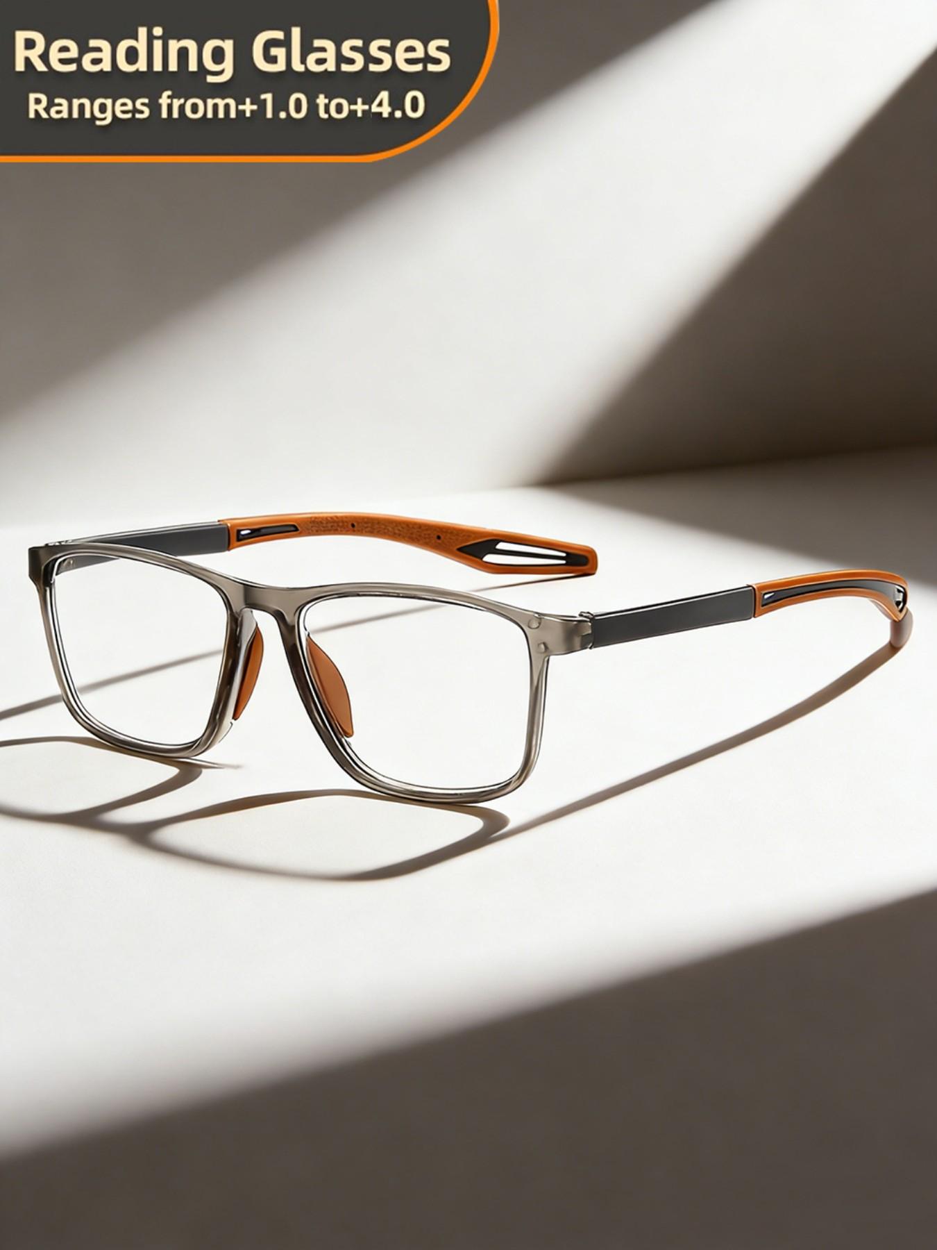 Reading Glasses with Metal Hinge - Minimalist Color Block Design, Fashion Presbyopic Eyewear +1.0 to +4.0