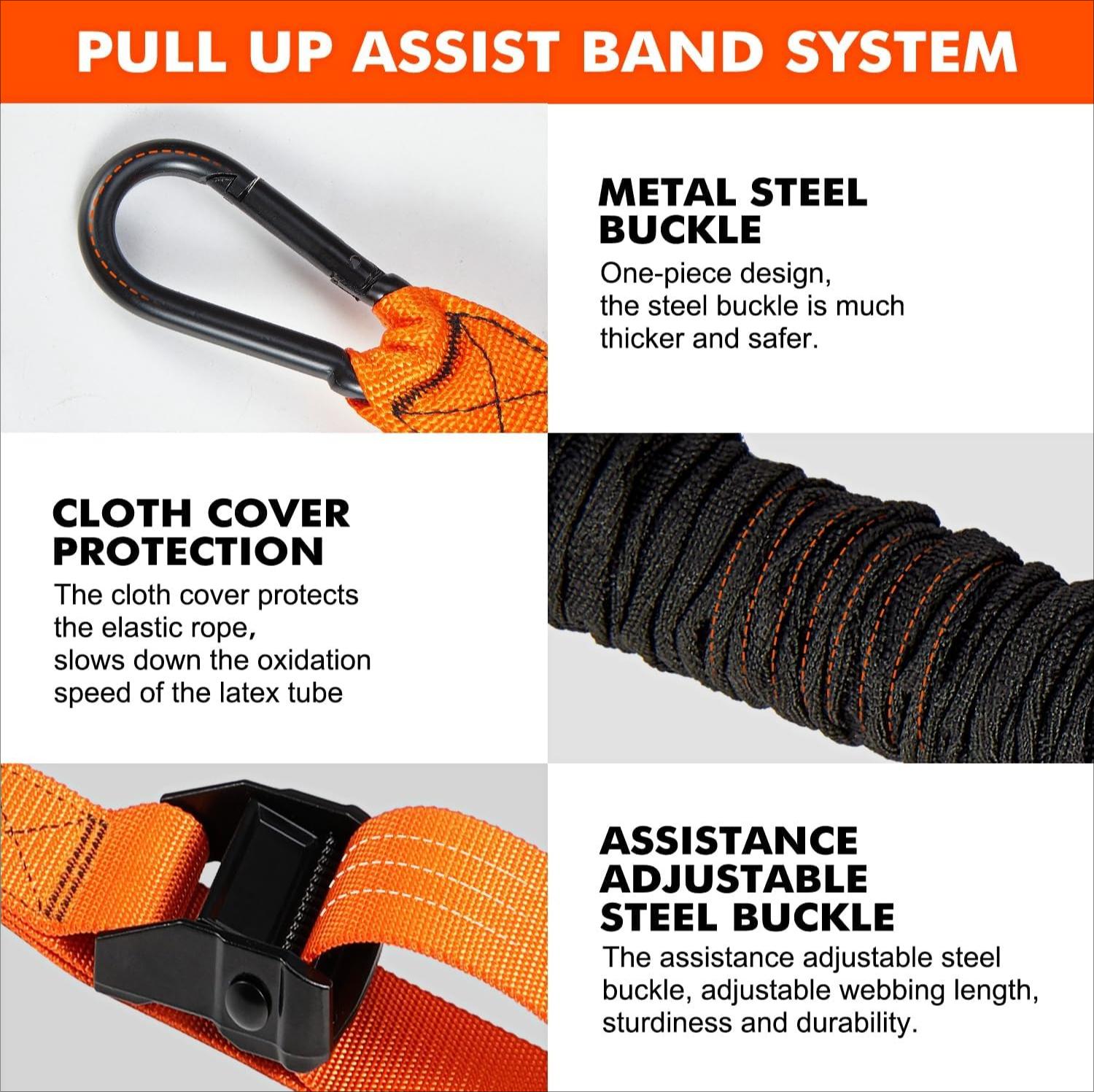 Adjustable Pull Up Assist Band, Multi-Function Strength Training Strap, Supportive Knee Fitness Stretch Rope, Home Gym Workout Equipment for Full Body Training