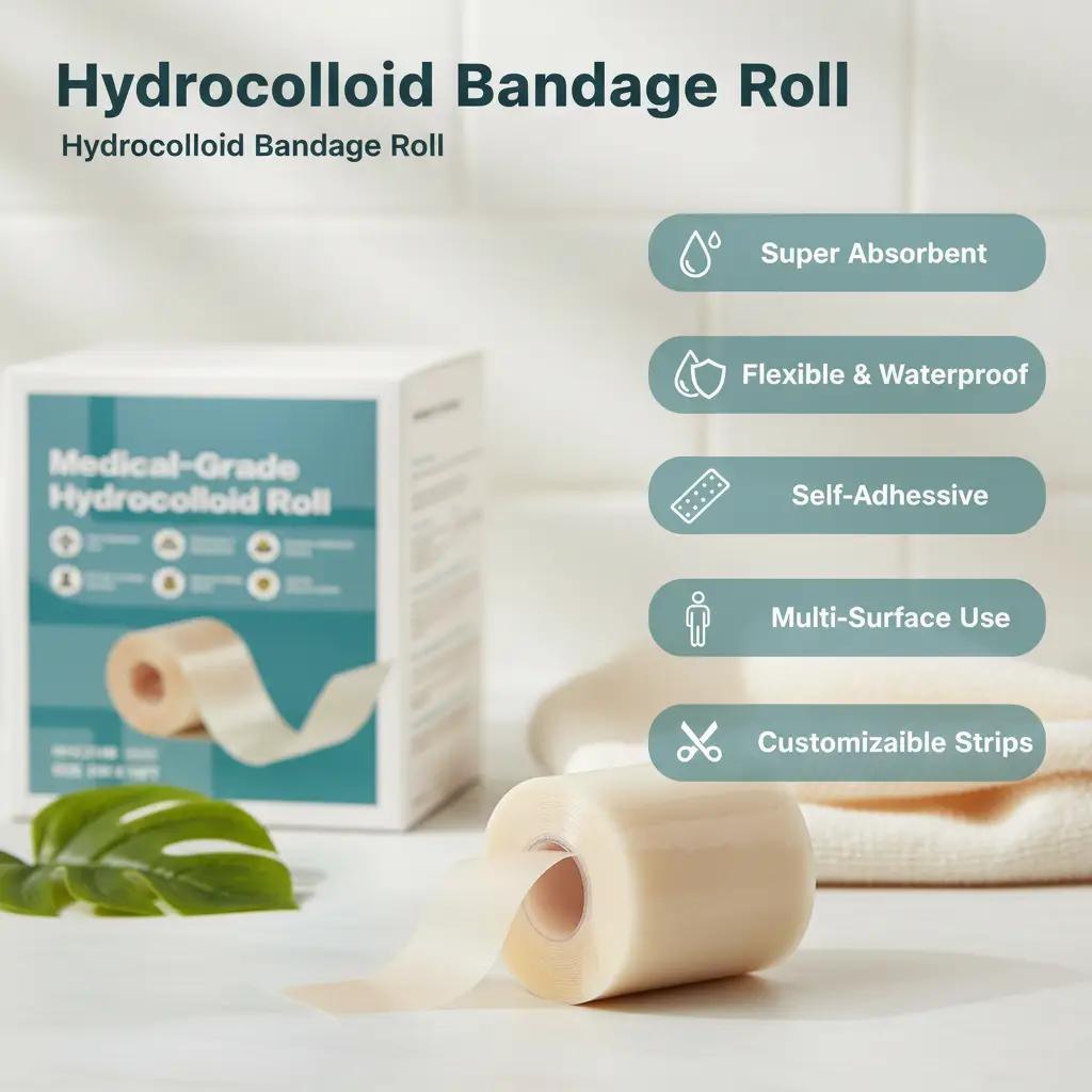 New Hydrocolloid Roll, Hydrocolloid Bandages for Wound Care,Medical-Grade Hydrocolloid Patch Bandages with Self-Adhesive, Flexible & Waterproof DIY Size & Shape