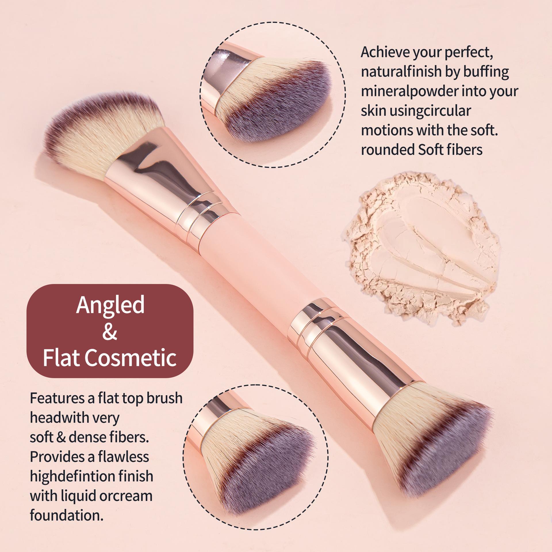 Multifunctional Twin-headed Makeup Brush Set (4 Pcs), Premium Synthetic Bristles Suitable for Liquid/Cream/Powder Foundations, Silky Touch for Flawless Makeup, Travel-friendly Makeup Tool, Soft Cosmetic Brushes, Ideal Gift for Women & Girls