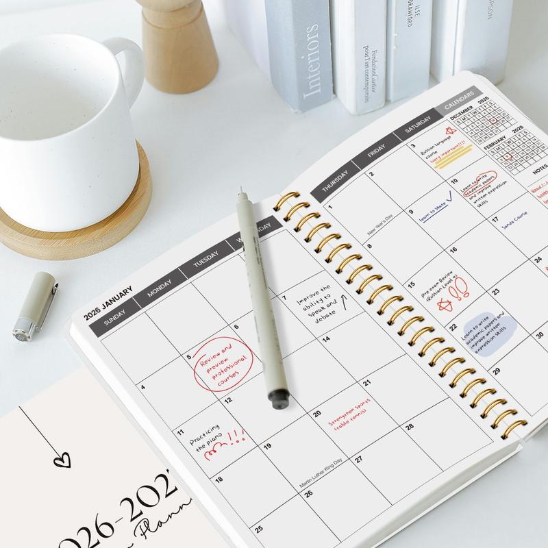Jan 2026–Dec 2027 Monthly Planner, 24-Month College Planner and Weekly Agenda Notebook, Simplified To-Do Planner to Boost Productivity