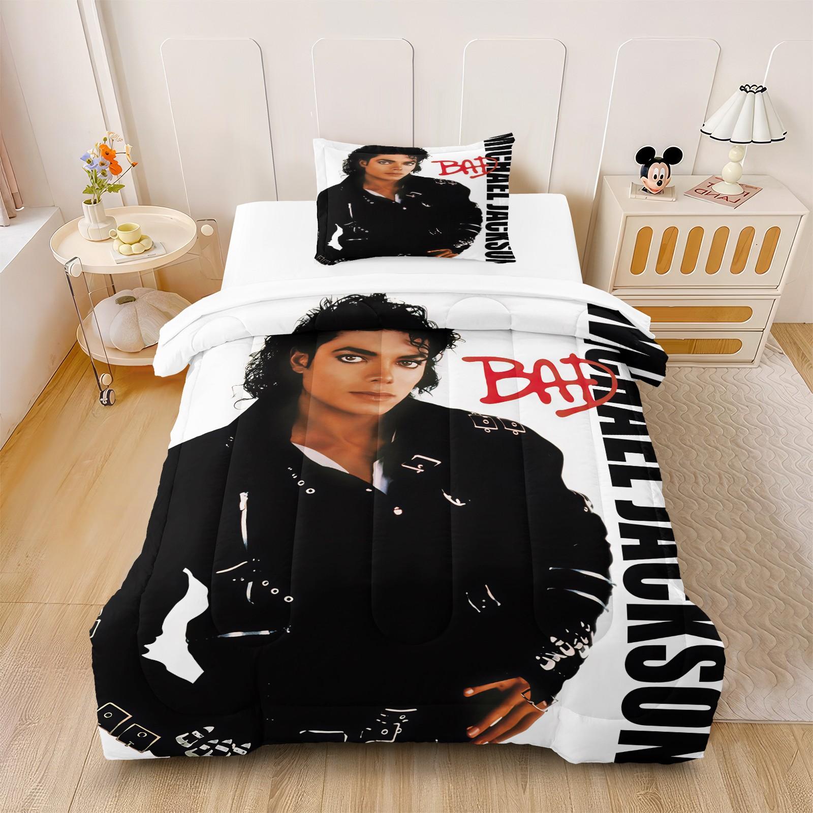 Michael Jackson Pattern Comforter Set, Soft And Durable Bedding Set, Including 1 Quilt And 1 Or 2 Pillowcases, Suitable For Children And Adults Daily Holiday Birthday Gifts Bedroom Decorations