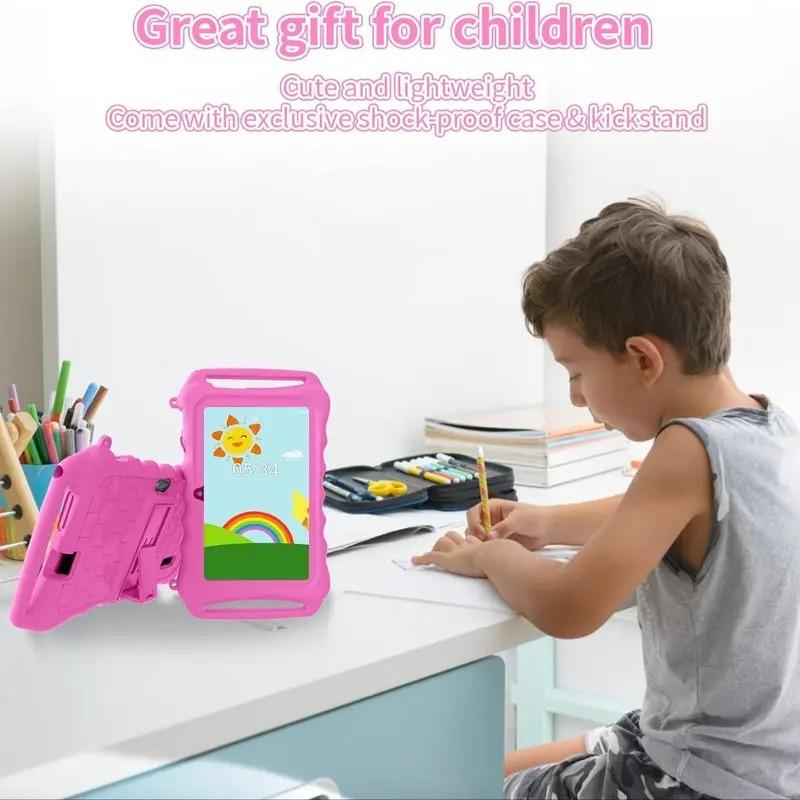 7 Inch Android Touchscreen Tablet with Shockproof Case, WiFi Parental Control, Educational Tablet for Kids, Learning Assistant