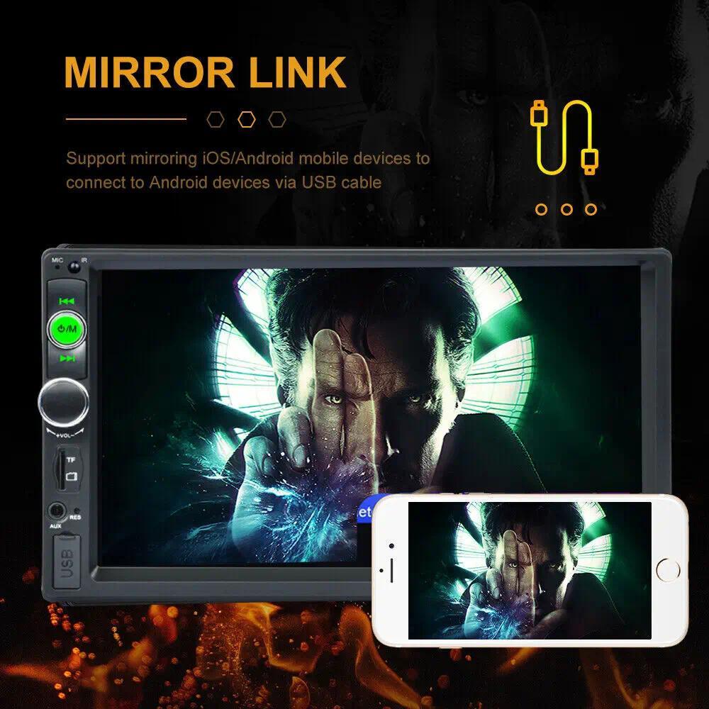 Bileeko 7" Double 2 DIN Car MP5 Player Bluetooth Touch Screen Stereo Radio With Camera