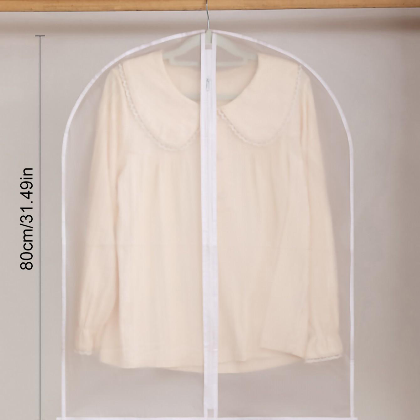 5pcs Semi-Transparent PEVA Dust-Proof Clothing Storage Cover, Suitable for Hanging Clothes, Dust-Proof Suit Bag for Home Wardrobes, Organizing And Storing Space for Spring And Summer, Travel Essentials, Clothing Protection Storage Bag