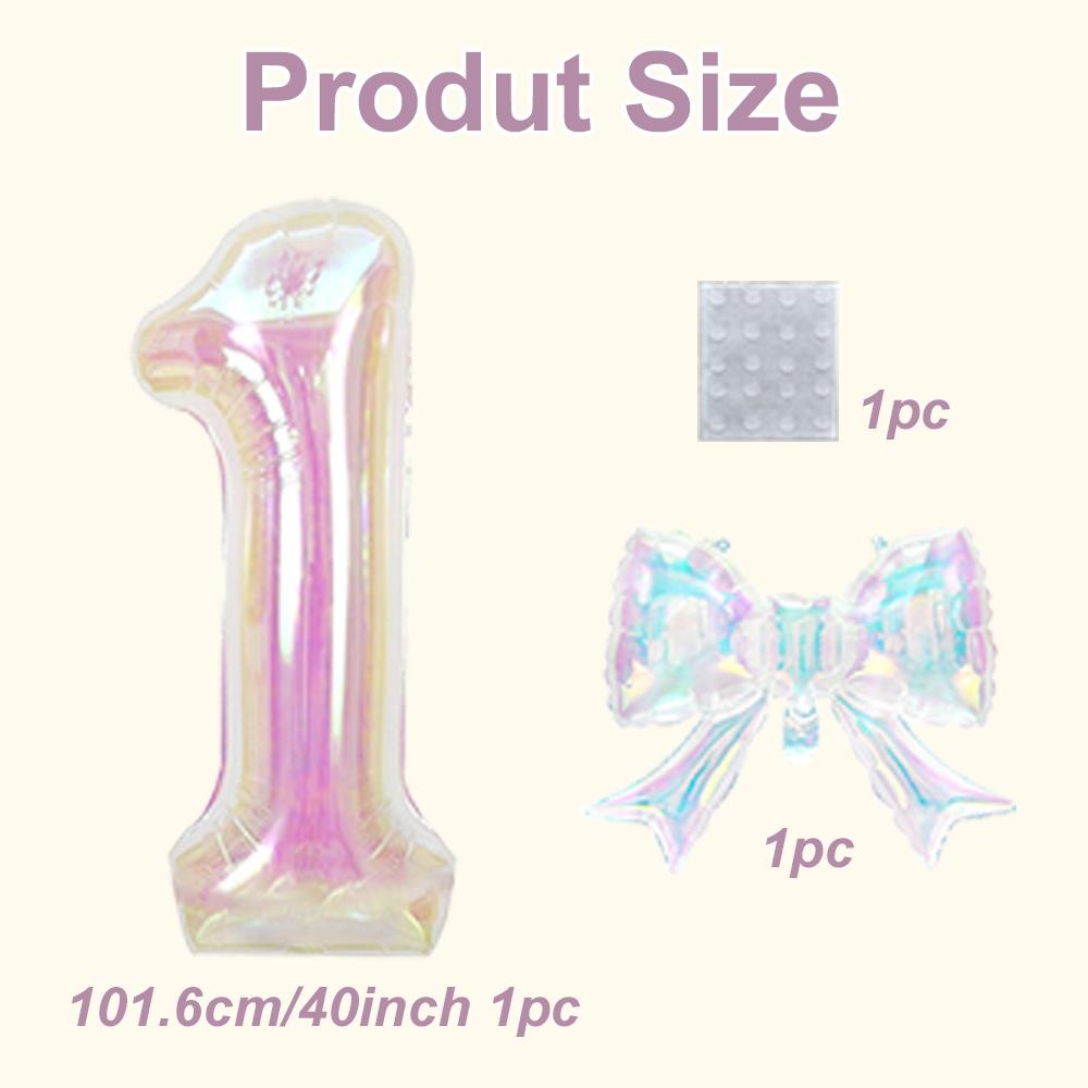 2pcs Large 40 Inch Transparent Rainbow Number Balloons, Party Decor for Graduation, Wedding, Baby Shower, Anniversary, Birthday