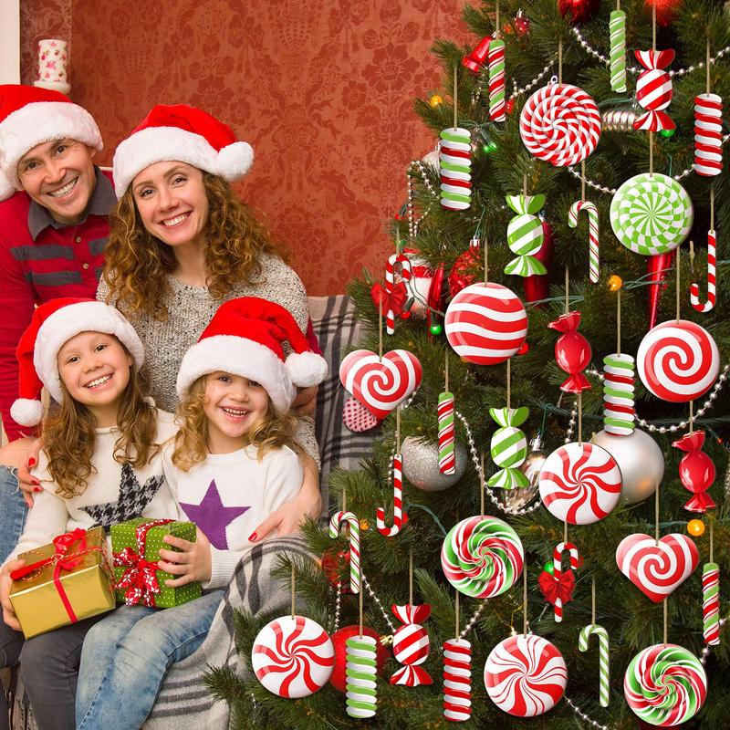 Christmas Clearance Sale Christmas Wooden Hanging Ornaments 40/36 Pcs Cartoon-Inspired Christmas Character Decor, Green Christmas Monster Decoration, Pink Christmas Tree Ornaments, Santa Candy Cane Gingerbread Ornament, Festival Party Home Xmas Tree Decor